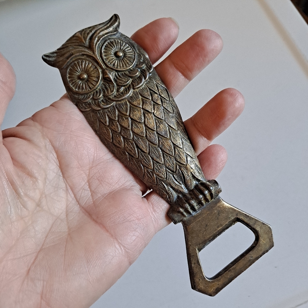 Brass Owl Bottle Opener